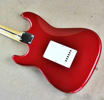 Augstas kvalitātes FDST-1038, metāla, sarkanā krāsā, ciets ķermenis ar baltu pickguard rožkoka fretboard elektriskā ģitāra, Bezmaksas piegāde