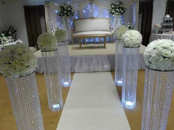 10pcs/daudz kristāla galda elements ar LED gaismas /kāzu pīlārs/viesnīca dekori mājas dekori kāzu ziedu stends