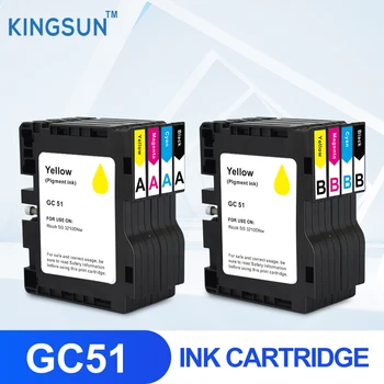 Jaunu GC51 Saderīgs Tintes Kasetnes GC51 RICOH SG3210DNW Printeri Ar Čipu un Pigmenta Tinte 4color A un B