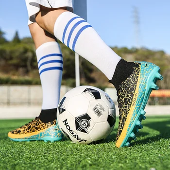 22 stilu, augsto potīti, futbola kurpes vīriešu āra FG/TF zēnu futbola potītes zābaki ar neslīdošu futbola apavi sporta apavi