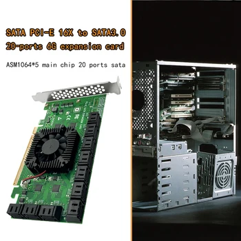 PCIE Paplašināšanas Karti 20 Ostā PCIE Adapter PCIE SATA Express X16 SATA Karti Kontrolieris PCIE, lai SATA3 6Gbps Pievienot uz Kartes