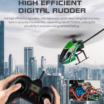 Viens no Galvenajiem Pacelšanās/Nosēšanās RC Lidmašīnas Flybarless 6-Ass Žiroskops Digitālais Stūres mehānisma 20Min 2.4 GHz Tālvadības pults Helikopteru Rotaļlietas
