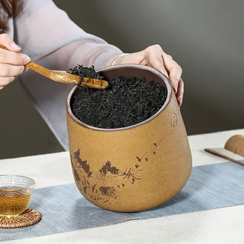 Vienu Mārciņu Tējas Trauka Tējas Uzglabāšanas Tējas Katlā Kung Fu Tējas Komplekts Sālījumi Jar Virtuves Piederumi, Violeta Māla Tējas Var