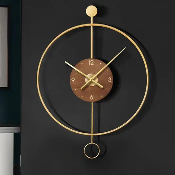 Elegants Ziemeļu Sienas Pulkstenis Mūsdienu Minimālisma Dizains Apaļš Sienas Pulkstenis Birojs Izslēgt Personības Horloge Murale Sienu Apdare DK50W