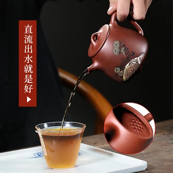 Yixing GuYue zālē slaveno ieteicams tīra rokasgrāmata augstas ietilpības kung fu tējas krizantēmu modeļi ir ieteicams