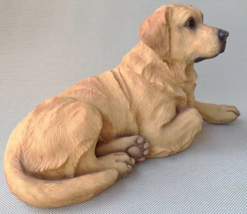 Jauns reālās dzīves Zelta suns modelis Sveķu imitācijas modeļa guļ suns Mājās Apdare dāvanu par 36x20cm xf2823