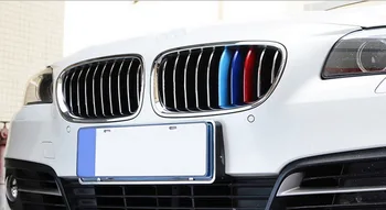 3PCS Auto Sacīkšu Grili, Uzlīmes, Lentes Vāciņš Melns, Par-2017 BMW 5 Sērija