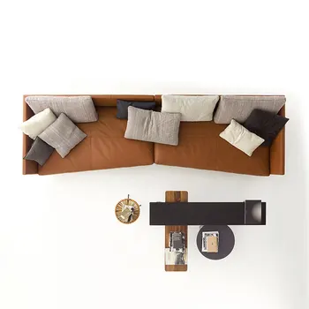 Microfiber mīlestību un 3 vietīgo dīvānu Post-modernās uz leju, dīvāns dzīvojamā istabā, lateksa putu dīvāns