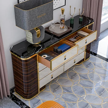 Hong Kong stila marmora post-moderna minimālisma gaismas luksusa ieeju, kabinets, ēdamistaba pusē kabineta atvilktnes high-end modelis istaba
