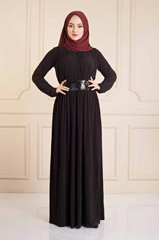 Beli Vizuļi Sequin Sīki Smilšu Kleita E Melnās Ziemas Rudens Ir 2021. Musulmaņu Sieviešu Hijab lakatu Islāma Turcija