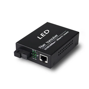 1 Pāris 1000M SM Īpaša radiostacija LED Ekrānu Šķiedras Ethernet Media Converter optiskais transīvers 20KM Ethernet