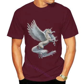Unicorn Handrew Bordo T-krekls, Vīriešu T Krekls ar Apaļu Apkakli, Īsām Piedurknēm Tee Krekli Top Tee