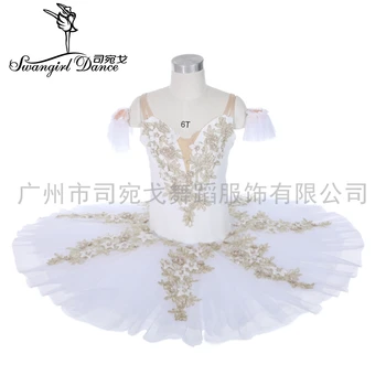 Baltā baleta leotard 8 slānis tilla deju tutu balerīna kleita sniegumu baleta tērpi bērniem JY039