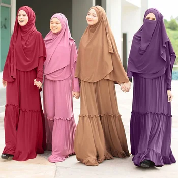 Kūka Stils Islāma Abaya Dubaija Kaftan Musulmaņu Jaciņa Abayas Kleita Sievietēm Ikdienas Drēbes Femme Caftan Islāma Drēbes Ar Šalli F2646