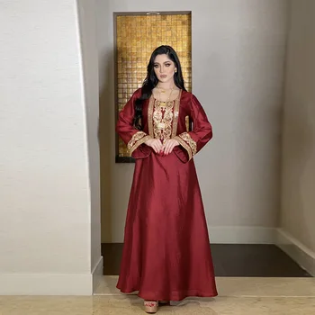 Eid Ramadāna Abaya Luksusa Izšuvumi Kaftan Musulmaņu Sieviešu Kleita Vizuļi Jalabiya Islāma Apģērba Puse Kleita Dubaija Marokas Abayas