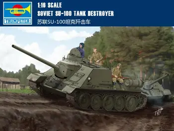 Trompetists 00915 1/16 Padomju SU-100 Tank Destroyer bruņumašīnā Statiskā Modeļa Komplekta TH06712-SMT6