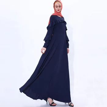 Elegants Vintage Sievietēm Ar Garām Piedurknēm Maxi Kleita Savirmot Ramadāna Kaftan Dāmas Jilbab Islāma Lūgšanas Kleitas Turcija Kroku Halāti Jaunas