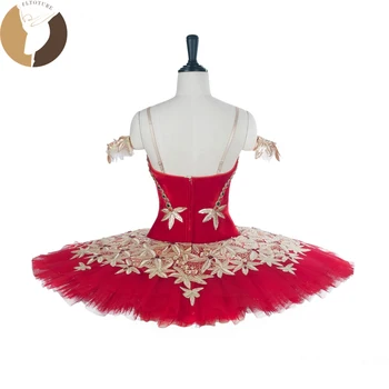 FLTOTURE AT1284 Red Baleta Tutu Flamingo Deju apģērbi Meitenēm Baleta Tērpi Pasūtījuma Tutu Pārdošanai 11 Slāņus, Tills Pankūku