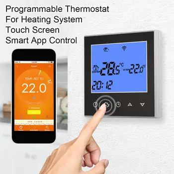 Smart Elektriskās Apkures Termostats Ar Touch Screen Smart WIFI Programmējams Temperatūras Kontrolieris Ar LCD Displeju 16A 200-240V